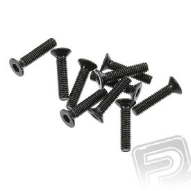 Imbusové šrouby s zápustnou hlavou M2,6x12mm černé (10 ks.)