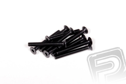 Imbusové šrouby s zápustnou hlavou M3x25mm černé (10 ks.)