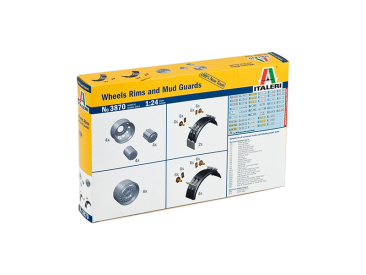 Italeri doplňky - WHEELS RIMS and MUD GUARDS (1:24)