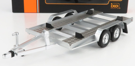 Ixo-models Accessories Carrello Trasporto Auto - Car Transporter Trailer Silver Wheels - Car Not Included 1:18 Stříbrná Černá