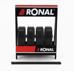 Ixo-models Accessories Kovový stojan se čtyřmi pneu Ronal 1:18, černá