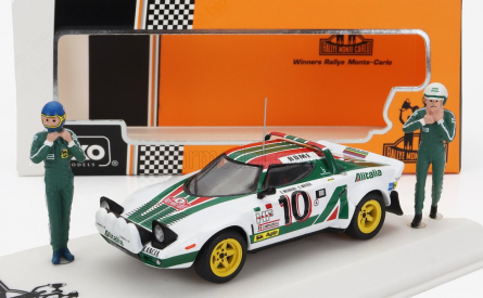 Ixo-models Lancia Stratos Hf Team Alitalia (night Version) N 10 Winner Rally Montecarlo 1976 With Figure Sandro Munari - Silvio Maiga 1:43 Bílá Zelená Červená