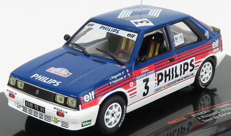 Ixo-models Renault R11 Turbo N 3 Rally Tour De Corse 1987 1:43, modrobílá