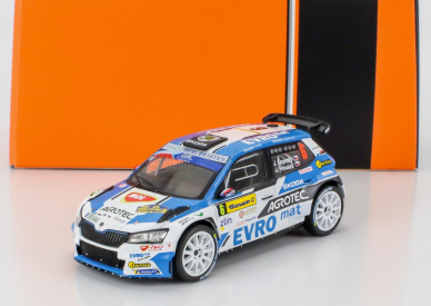 Ixo-models Škoda Fabia Rally2 Evo Team Agrotech Skoda N 6 Winner Rally Barum 2021 Jan Kopecky - Jan Hlousek 1:43 Modrá Bílá