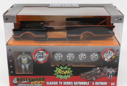 Jada Batman Batmobile With Batman Figures 1966 1:24 Black