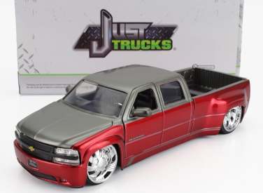 Jada Chevrolet Silverado Pick-up Dually 1999 1:24 Červená Stříbrná