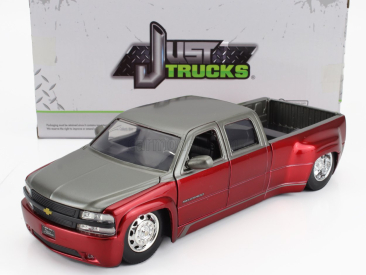 Jada Chevrolet Silverado Pick-up Dually 1999 1:24 Červená Stříbrná