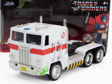 Jada Freightliner Flt86 Tractor Truck Ghostbusters Optimus Prime Transformers 3-assi 1984 1:50 Bílá Červená