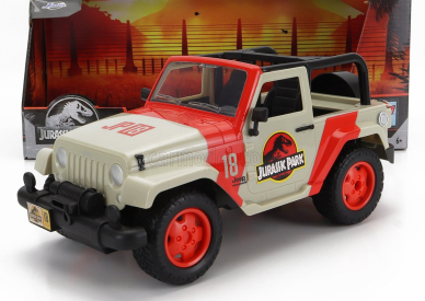 Jada Jeep Wrangler Rubicon Open 2015 - Jurassic World 1:16 Bílá Červená