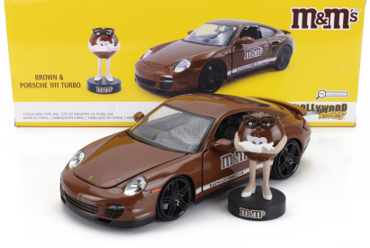 Jada Porsche 911 997 Turbo With M&m's Figure 2007 1:24 Brown