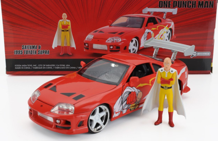 Jada Toyota Supra With One Punch Man Saitama Figure 1995 1:24 Orange