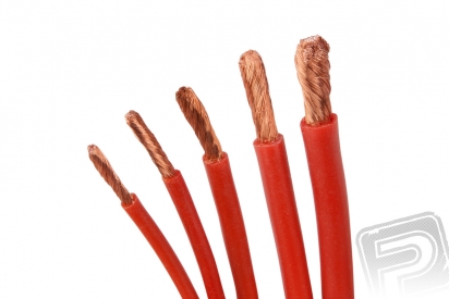 Kabel silikon 6.0mm2 1m (červený)