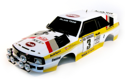 Karoserie lakovaná, Audi Quattro, nálepky, příslušenství (200mm)