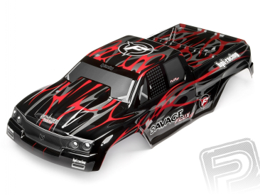Karoserie lakovaná Savage Flux HP GT-2 (černo/šedo/červená)