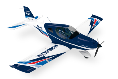 RC letadlo KAVAN Bristell B23 1600mm ARF, modrá