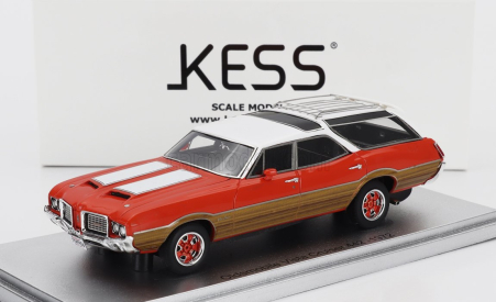 Kess-model Oldsmobile Vista Cruiser 442 Sw Station Wagon 1972 1:43 Červené Bílé Dřevo