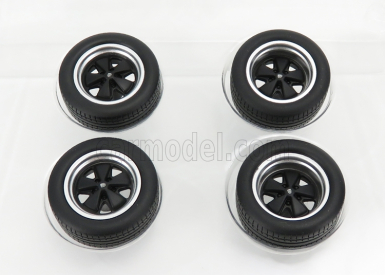Kk-scale Accessories 4x Porsche Fuchs Wheels And Tyres 1:18 Black