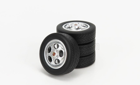 Kk-scale Accessories 4x  Wheels And Rims Set  For Porsche 1:18 Silver