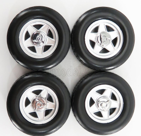 Kk-scale Accessories Ferrari 512bb -365gt4/bb - 4x Wheels And Tyre Set 1973 1:18 Black