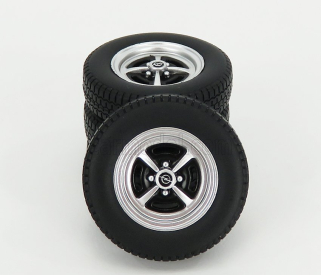 Kk-scale Accessories Set 4x Wheel And Tyre Set - Opel Kadett B Sport 1973 1:18 Black