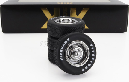 Kk-scale Accessories Set 4x Wheels And Rims For Corvette C3 1972 1:18 Černá Stříbrná