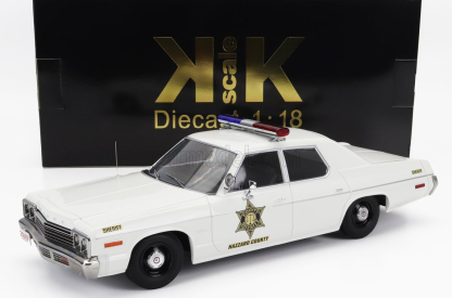 Kk-scale Dodge Monaco Hazzard County Police 1974 - Look-a-like 1:18 Bílá