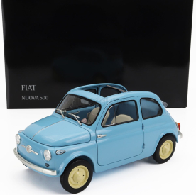 Kyosho Fiat 500 D Cabriolet Open 1960 1:18 Celeste Crociera - Světle Modrá