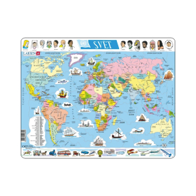 Larsen Vzdělávací puzzle Svět Politická mapa 107 dílků