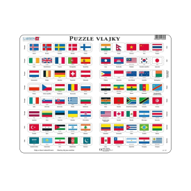 Larsen Vzdělávací puzzle Vlajky 80 dílků
