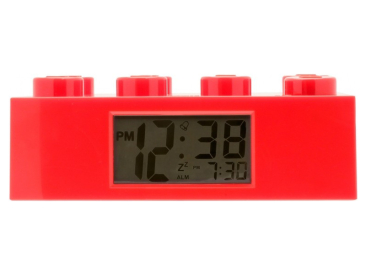 LEGO hodiny s budíkem - Brick červené