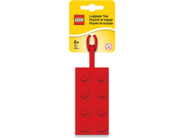 LEGO jmenovka na zavazadlo kostka 2x4 červená