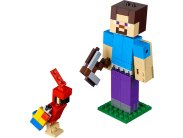 LEGO Minecraft - Velká figurka: Steve s papouškem