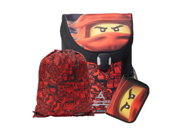 LEGO školní aktovka Easy, 3 dílný set - Ninjago Red