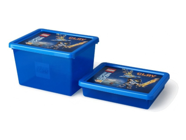 LEGO úložný box 18L - Nexo Knights transparentní modrý