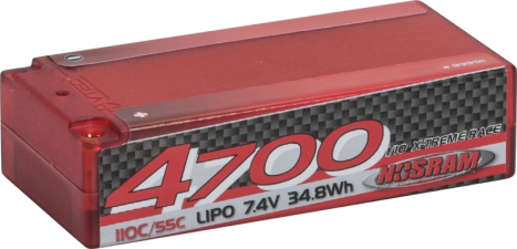 LiPo 1/10 X-treme Race Short SubC Hardcase 4700 - 110C/55C - 7.4V