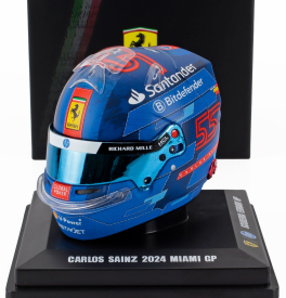 Looksmart Bell helmet Casco Helmet F1 Carlos Sainz Team Ferrari Hp N 55 Miami Gp 2024 1:5 Modrá Červená