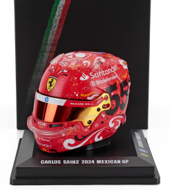Looksmart Bell helmet Casco Helmet F1 Carlos Sainz Team Ferrari Hp N 55 Winner Mexico Gp 2024 1:5 Red
