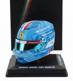 Looksmart Bell helmet Casco Helmet F1 Charles Leclerc Team Ferrari Hp N 16 Miami Gp 2024 1:5 Světle Modrá