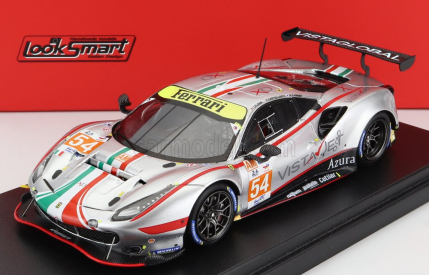 Looksmart Ferrari 488 Gte Evo 3.9l Turbo V8 Team Af Corse N 54 1:43, stříbrná