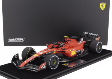 Looksmart Ferrari F1  Sf-23 Team Scuderia Ferrari N 55 Winner Singapore Gp 2023 Carlos Sainz - Con Vetrina - With Showcase 1:18 Červená Černá