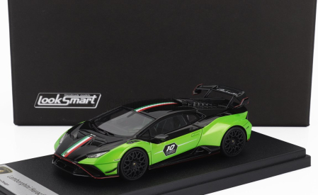 Looksmart Lamborghini Huracan Sto Lp640-2 N 10 Italian Stripe 2023 - 10th Anniversary 1:43 Zelená Černá