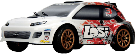 RC auto Losi Micro-Rally Car 1:24 4WD, bílý/červený