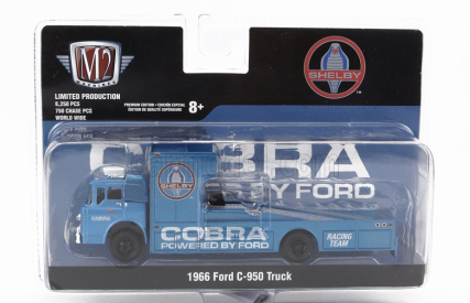 M2-machines Ford usa C-950 Truck Car Transporter Shelby Cobra 1966 1:64 Světle Modrá