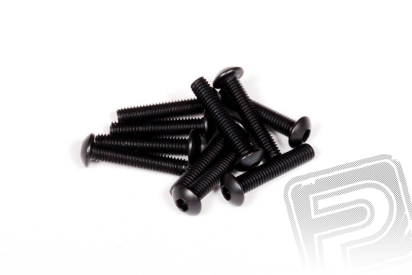 M3x15mm imbusové šrouby s čočkovitou hlavou (černé, 10 ks.)