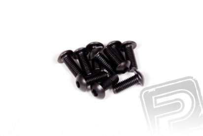 M3x8mm imbusové šrouby s čočkovitou hlavou (černé, 10 ks.)