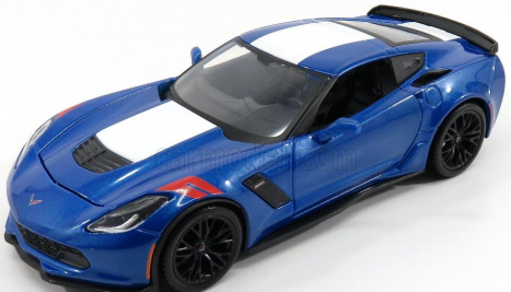 Maisto Chevrolet Corvette Grand Sport 2017 1:24 Modrá Met Bílá