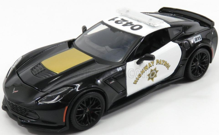 Maisto Chevrolet Corvette Z06 C7 Coupe Highway Patrol Police 2015 1:24 Černé Bílé Zlato