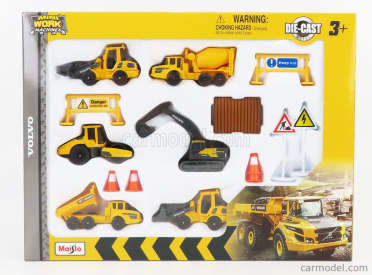 Maisto Volvo Set šesti pracovních strojů 1:87, žlutá