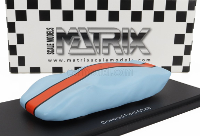 Matrix scale models Ford usa Under Cover - Gt40 Race Version 1966 1:43 Světle Modrá Oranžová