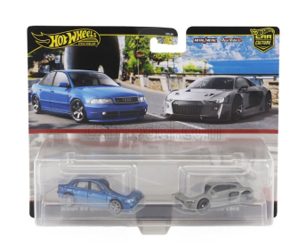 Mattel hot wheels Audi Set 2x A4 S4 2008 + R8 2020 1:64 Modrá Šedá